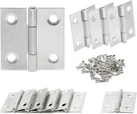 Zorveiio 313055854888 1.5 Inch Small Door Hinges Nickel 10 Pcs Stainless Steel Folding Butt Wi
