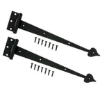 2-PACK Everbilt 13 Black Decorative Rustic Tee Gate Heavy-duty Door Hinges. Fixed Price $22.50.