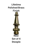 Baldwin 1093-003 Lifetime Polished Brass Steeple Hinge Tips Set (4) Total Nos. Fixed Price $14.99.