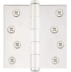 Emtek 91014US14 4" X Square Corner Plain Bearing Mortise Hinge - Pair, Polish. Fixed Price $60.00.