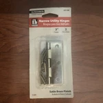 New Everbilt Narrow Utility Hinges 3" 2 Pieces 613584 Satin Brass Finish. Fixed Price $6.65.
