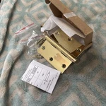 Nib** Baldwin 3-1/2" Square Door Hinge Polished Brass 1035.003.I !! 3.5X3.5. Fixed Price $27.75.