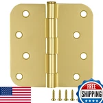 Design House 4X4" Satin Brass 9PK Interior Door Hinges Rounded Steel Removable. Fixed Price $42.25.