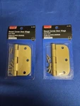 Bulldog Round Corner Door Hinge Satin Brass Plated D-140 Lot Of 2. Fixed Price $15.00.