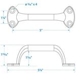 Seachoice 50-37501 Chrome Plated Zinc Transom Handle 6". Fixed Price $13.33.