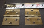 Pair Of Vintage Small Brass 6-HOLE Piano Bench Hinges W X 1/2. Fixed Price $9.95.