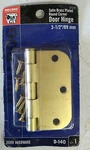 Bulldog Round Corner Door Hinge Satin Brass Plated D-140 New Package. Fixed Price $8.50.