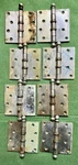 Antique Vintage 4"X4" Ball Top Door Hinges Stanley Patent 2154860 Made Usa. Fixed Price $64.00.