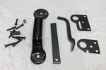 One Large Vtg Nos Steel Japanned Stanley Thumb Latch Door Handle Set Old 972-23B. Fixed Price $75.00.