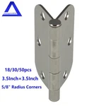 Satin Nickel Iron Door Hinges 3.5 Inch 5/8" Radius Corners For Installation. Fixed Price $31.47.