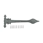 Black Wrought Iron Strap Hinge Doors Gates Spear Tip 11 1/4 Wide. Fixed Price $20.99.