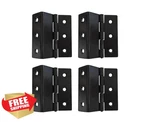 Qcaa 3" Matte Black Retro Chest Cabinet Hinges Half Surface 4 Pack. Fixed Price $27.99.