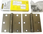 12PC Stanley Antique Nickel Square Corners 3.5" Residential Door Hinges 08-2275. Fixed Price $36.00.
