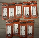 Lot Of 9 Everbilt 211183 3-1/2 In. White Square Corner Security Door Hinge. Fixed Price $27.00.