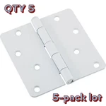 Nos 5-PACK Lot National Hardware N109-187 White Door Hinge 1/4" Radius Corner. Fixed Price $23.78.