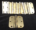 8 Stanley 3 1/2" Rounded Door Hinges Heavy Duty New Old Stock. Fixed Price $35.00.