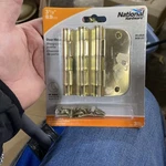 National Hardware N830-322 Bright Brass Cold Rolled Steel Door Hinge 3.5 In.. Fixed Price $19.99.