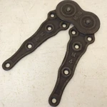 Primitive Hand Forged Iron Ratchet Hinges Doors Round End. Fixed Price $39.48.