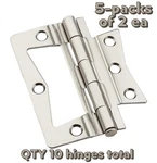 5-PACK Lot (10 Hinges ) National N830-435 3" Satin Nickel Surface Mount 7467780. Fixed Price $26.06.