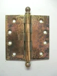 Baldwin Mortise Barn Door 4" Square Butt Hinge Ball Finials Polished Brass 1 Vtg. Fixed Price $39.90.