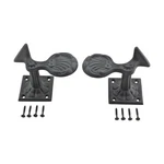 Black Shutter Dog Holders 5.25" Wrought Iron Seashell Shaped Rust Resistant. Fixed Price $39.99.