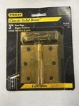 Classic Stanley Solid Brass 3" Door Hinges 80-0090 With Screws New Package. Fixed Price $9.95.