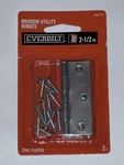 Pack Everbilt 2-1/2 Narrow Utility Hinges Zinc Plated 649 171 Lot Of. Fixed Price $17.49.