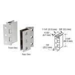 Crl Brushed Nickel Large Wall Mount Set Screw Brass Hinge For 3/16 - 5/16" Glass. Fixed Price $40.00.
