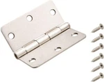 12PK Everbilt 3-1/2 Inch Satin Nickel 1/4" Corner Squeak Free Door Hinges 28696. Fixed Price $36.00.
