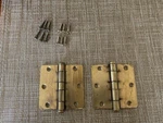 National Lock 5741-R Antique Brass Finished Hinges 3.5" X 1/4" Radius. Fixed Price $15.00.