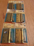 Six (6) National N184-572 V520 Spring Door Hinge. Brass Finish 4'' See Pictures. Fixed Price $36.69.