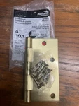 National Hardware Square Corners Door Hinge Satin Brass 4" N830-231. Fixed Price $9.99.