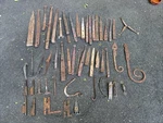 Antique Wrought Iron Strap Hinges Finials Handles Barn Door Gate Lot 6.5 To 30. Fixed Price $595.95.