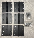 Hosom 6 Pack Black Exterior Door Hinges 4", Square & 5/8" Radius, Removable Pin. Fixed Price $18.00.