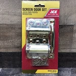 Ace Screen & Storm Door Set Self Closing Hinges Handle Hook Bright Brass 5288055. Fixed Price $13.95.