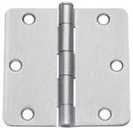 Dynasty Hardware 3-1/2" Door Hinges 1/4" Radius Corner, Satin Nickel (12). Fixed Price $38.94.