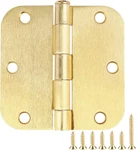 Pack Round Door Hinges 3-1/2" X 3.5 Inch, 5/8 Radius, Brushed Brass. Fixed Price $19.99.