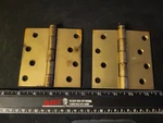 Pair Of Lawrence Bros. Inc. Dull Brass Button Tip Door Hinges - 4" X. Fixed Price $14.99.