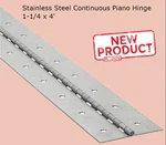 Stainless Steel Continuous Piano Hinge 1-1/4 X 4' Full Surface Non-removable Pin. Fixed Price $46.34.