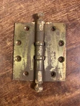 Vintage Stanley Brass Plated Mortise Door Butt Hinge Ball Tips Finials Pat 1922. Fixed Price $45.00.