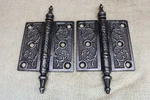 2 Old Door Hinges X 3" Antique Steeple Top Vintage Clean Victorian Iron Vines. Fixed Price $59.90.