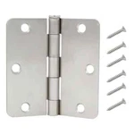 12PK Everbilt Value Pack 3-1/2 X 1/4" Radius Satin Nickel Residential Door Hinge. Fixed Price $28.00.