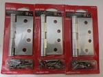 3 Pack 4 In. Square Corner Satin Chrome Commercial Grade Door Hinges 15506. Fixed Price $36.00.