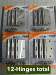 4-PACK 3PC (12 Hinges ) National Hardware 3-1/2' Satin Nickel Door Square Corner. Fixed Price $19.79.