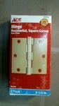 Ace 5297163 3-1/2" Residential Hinge, Square Corner, 2PK, Brass, Free Shipping. Fixed Price $10.00.