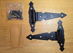 One (1) Pair Of 8" Arrowsmith Ornamental Gate Hinges - Spring Loaded Tee Type. Fixed Price $35.00.