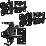 Self Locking Gate Latch And Hinges Set Heavy Duty Hardware For Vinyl. Fixed Price $59.22.