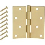 Everbilt 4 In. Satin Brass Square Corner Door Hinge. Fixed Price $5.42.