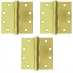 3 Pcs Stanley S820-654 RPF179 Standard Weight Square Corner Hinge 4" X Brass. Fixed Price $24.75.