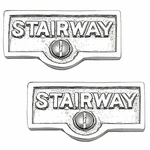 2 Switch Plate Tags Stairway Name Signs Labels Chrome Brass Renovator's Supply. Fixed Price $27.99.
